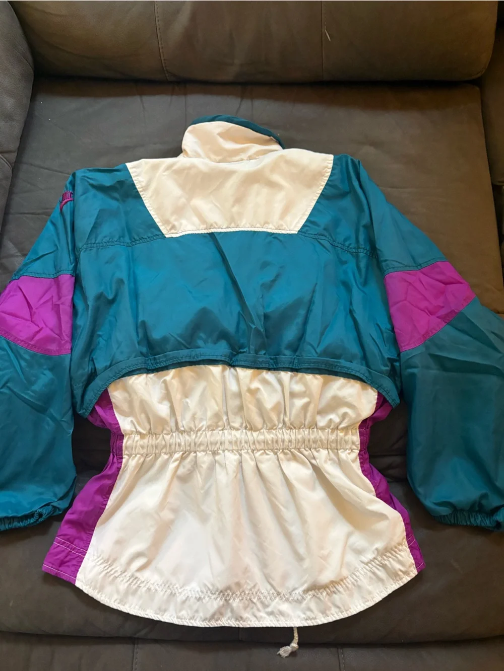 Vintage 90’s Nike Teal, Purple & Cream Nike Colorblock Windbreaker Jacket